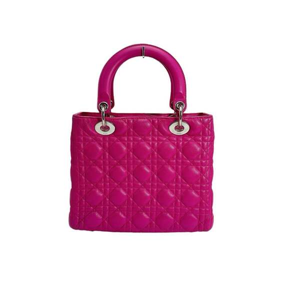 CHRISTIAN DIOR Pink Lambskin Leather Shoulder Bag - Picture 2 of 16